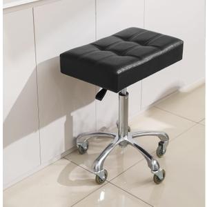 Kaleurrier Heavy Duty Stools with Wheels 400lb Backless Height Adjustable Stool - Rolling Stools Swivel Chair for Counter Bar Salon Office Home Kitchen Lab Clinic (Rolling Casters, Black)