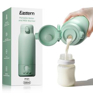 Portable Bottle Warmer for Travel - Portable Milk Warmer for Baby - Fast Heating Fast Heating Breast Milk & Formula Warmer 17oz Capacity, Adjustable Temp Long Battery Life for Outdoor Airplane and Car