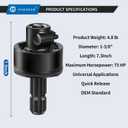 New Heavy Duty PTO Over Running Clutch Coupler,Tractor PTO Quick Release Overrun Clutch, Female 1-3/8" & 6 Spline, Male 1-3/8" & 6 Spline (Black)
