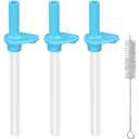 Replacement Straws Compatible with Zak 15oz Water Bottle,Reusable Straw with Cleaning Brush (Light blue-4 Pack)