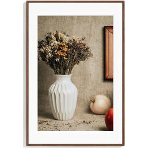 24x36 Poster Frame, Natural Solid Walnut Wood Picture Frame|Tempered Glass, 24x36-1P