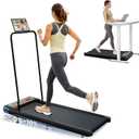 Walking Pad Treadmill with 10% Incline, 2.5HP Under Desk Treadmill 450LBS Capacity LED Display, 4 in 1 Portable Small Treadmills with Handle Bar for Home Office Orange