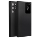 Genuine Leather Smart Case for Samsung Galaxy S22 Ultra Light Phone Cover with Smart View Case for S22 Ultra(Only for S22 Ultra Black)