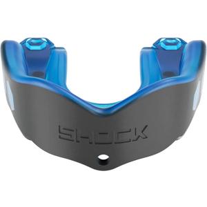 Shock Doctor Mouth Guard Sports, Hockey, Lacrosse, Baseball, Wrestling Moutguard, Gel Max Heavy Duty Protection & Custom Fit, Football Mouth Guard with Strap, Adult & Youth Mouthguard (Blue/Black)