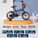 RULLY 16 Inch Boys' Bike for Kids Ages 2-6, Toddler Bicycle with Training Wheels, Coaster Brake & Handbrake, and Front Basket(Blue Black Green)
