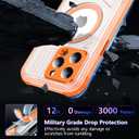 2025 New for iPhone 15 Pro Case Waterproof, [Compatible with MagSafe][Built-in Camera & Screen Protector][Full Body Shockproof][IP68 Waterproof][Dustproof] Phone Case for iPhone 15 Pro 6.1" (Orange)