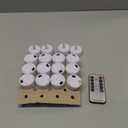 Eywamage White LED Tealights with Remote Batteries, Flickering Flameless Tea Lights Electric Votive Candles Set of 12