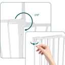 Babelio 16" Baby Gate Extension for Foldable Extra Wide Gates, 30" Tall Metal Dog Fence Extension, White
