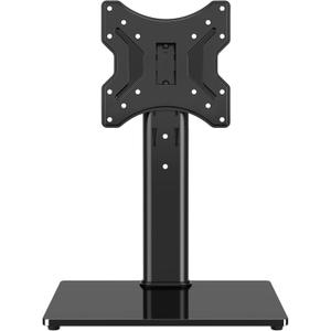 TVON Universal TV Stand Base, Swivel Table Top TV Stand for 20-43 inch TVs/Monitors with 4 Level Height Adjustment and Tempered Glass Base, Holds up to 88 Lbs, VESA 200x200mm