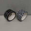 Whaline 220 Yards Checkered Flag and Road Track Tapes Black White Buffalo Tapes Decorative Race Car Road Tapes Packing Tapes for Birthday Scrapbook Box DIY Crafts