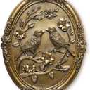 Vintage Bird Wall Sculpture,Antique Wall Decor,Retro Art Birds Sculpture,Hand Painted Wall Decoration with Embossed Couple Birds Design,Vintage Wall Decor for Living Room Bedroom Dining Room Hallway, Mothers Day Gifts