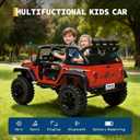 24V Ride on Car for Kids, 2 Seater Electric Truck with Parent Remote Control, Spring Suspension, 2 Speeds, LED Headlight & Music Player, Kids Electric Vehicle for Aged 3-8 Years, Red, 47.2 inches x 31.5 inches x 29 inches