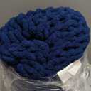 YAAPSU Chunky Knit Throw Blanket for Couch, 51"x63", 100% Hand Knitted Thick Cable Knit with Cozy Jumbo Chenille Yarn, Soft Large Rope Knot Crochet Blankets for Sofa Bed Living Room Dcor, Navy Blue