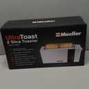 Mueller UltraToast Full Stainless Steel Toaster 2 Slice, Long Extra-Wide Slots With Removable Tray, Cancel/Defrost/Reheat Functions, 6 Browning Levels With LED Display, Housewarming Gifts New Home