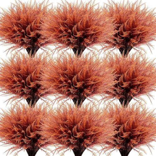 36 Bundles Artificial Flowers for Outdoors UV Resistant Fake Spring Plastic Flowers Faux Shrubs Plants for Spring Summer Indoor Outside Garden Porch Patio Window Box Party Decoration (Fall Boston)