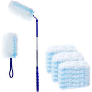 UKEENOR 360 Degree Dusters Multi Surface Duster Refills Kit Extender Handle (1 Long Handle to + 1 Short Handle + 12 Duster Refills)