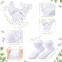 Funtery 6 Pcs First Communion Veils for Girls Catholic Set 1st Communion Wreath Veil Headpiece Sock Necklace Bracelet Kid