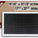 Fits 16x32 and 32x16 Duct Opening | Aluminum Eggcrate Return Air Grille | Low Noise & High Air Flow, Rust Proof Vent Cover Grill for Sidewall & Ceiling | White | Outer Dimensions: 17.75" X 33.75"