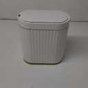 ELPHECO Automatic Motion Sensor Trash Can - 2 Gallon Slimline for Bathroom, Bedroom, Kitchen, Office - White with Gold Trim
