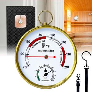 Sauna Thermometer Fahrenheit and Hygrometer, Upgraded Lanyard-Mounted for Portable Steam Sauna Box, Ideal for Infrared/Indoor/Home Use, Essential Accessory and Gift for Enthusiasts (Black)