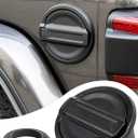 Savadicar Gas Cap Cover, Fuel Filler Tank Door Compatible with 2018-2025 Jeep Wrangler JL JLU 4xe 2 and 4 Door, ABS + Aluminum Alloy Structure, Replacement Accessories, Black