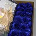 DIY Glitter Roses Bouquet Artificial Flowers - 36 Pack Glitter Eternal Bouquet Kit Fake Shiny Floral Bouquet for Birthday Gifts Wedding Engagement Anniversary Valentine's Day Blue