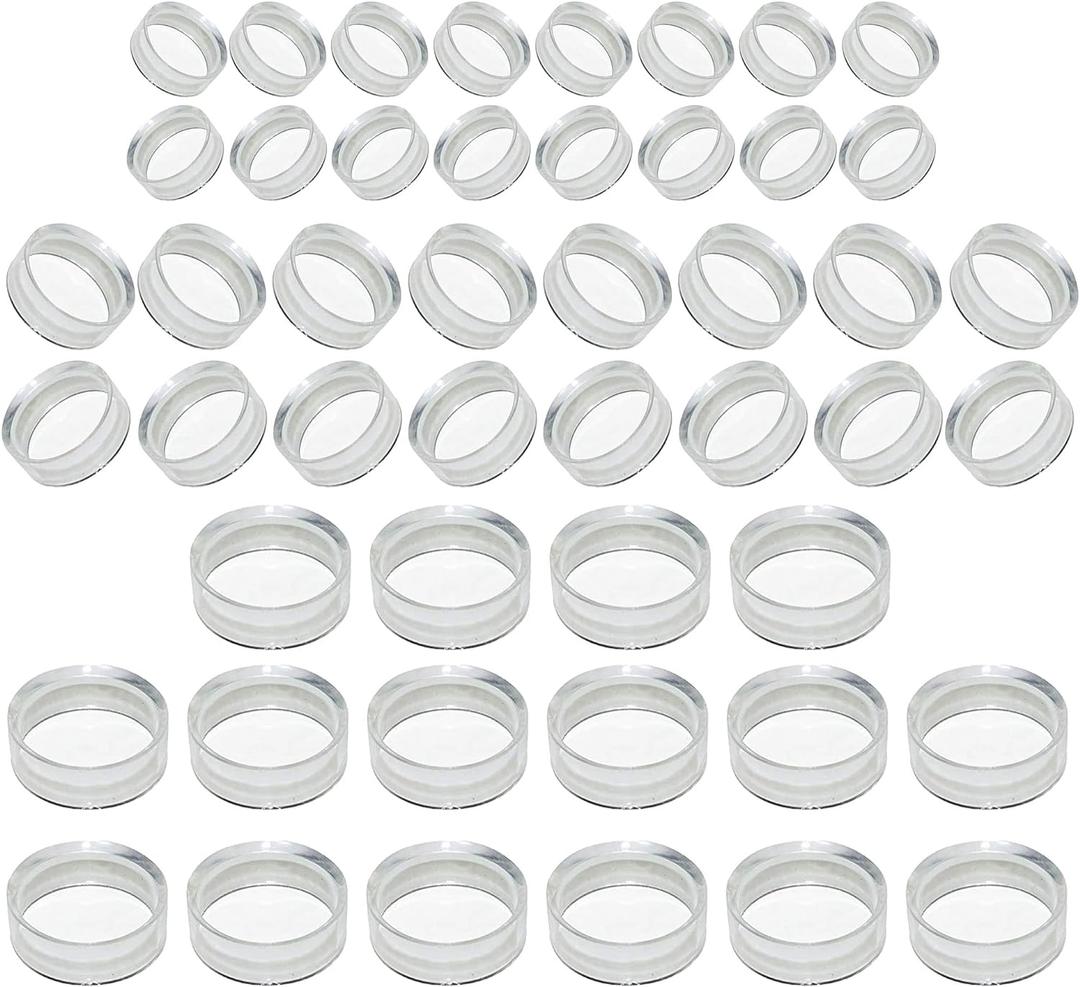 TERDEWE 48pcs Clear Sphere Stand, Ball Stand Holder Rings - Round Acrylic Plastic Display for Golf, Baseball, Softball, Tennis, Spheres, Marbles, Collection - 3 Sizes