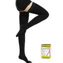 Beister 20-30 mmHg Compression Stockings for Women & Men, Medical Closed Toe Thigh High Socks Graduated Support for Varicose Veins, Edema, Flight Black (Large (1 Pair))