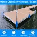 Dock Fender Bumper for Post, Boat Dock Bumpers Slide-Over Post Pole, Slip-On Dock Leg Pipes and Mounting Brackets, Vertical Protection Dock Guards, Soft UV-Resistant Marine-Grade Vinyl