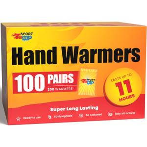 Hand Warmers - Up to 11 Hours of Heat, Super Long Lasting - Easy, All Natural - Air Activated, for Body, Hands & Toes - Odorless Hot Hand Warmer - Sport Temp