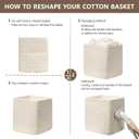 joybest 13x13x13 Inch Cube Storage Bins Set of 4, Cotton Rope Woven Organizer Basket for Shelves, Cube Bin Square Shelves Organizer Closet Storage, Nursery, Toy Organization, Beige