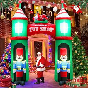 12FT Christmas Inflatable Arch, Super Large Christmas Nutcracker Self Inflatable with 6 Pcs LED Lights Outdoor Christmas Decoration, Magical Holiday Lawn & Garden Decor, Holiday Decor