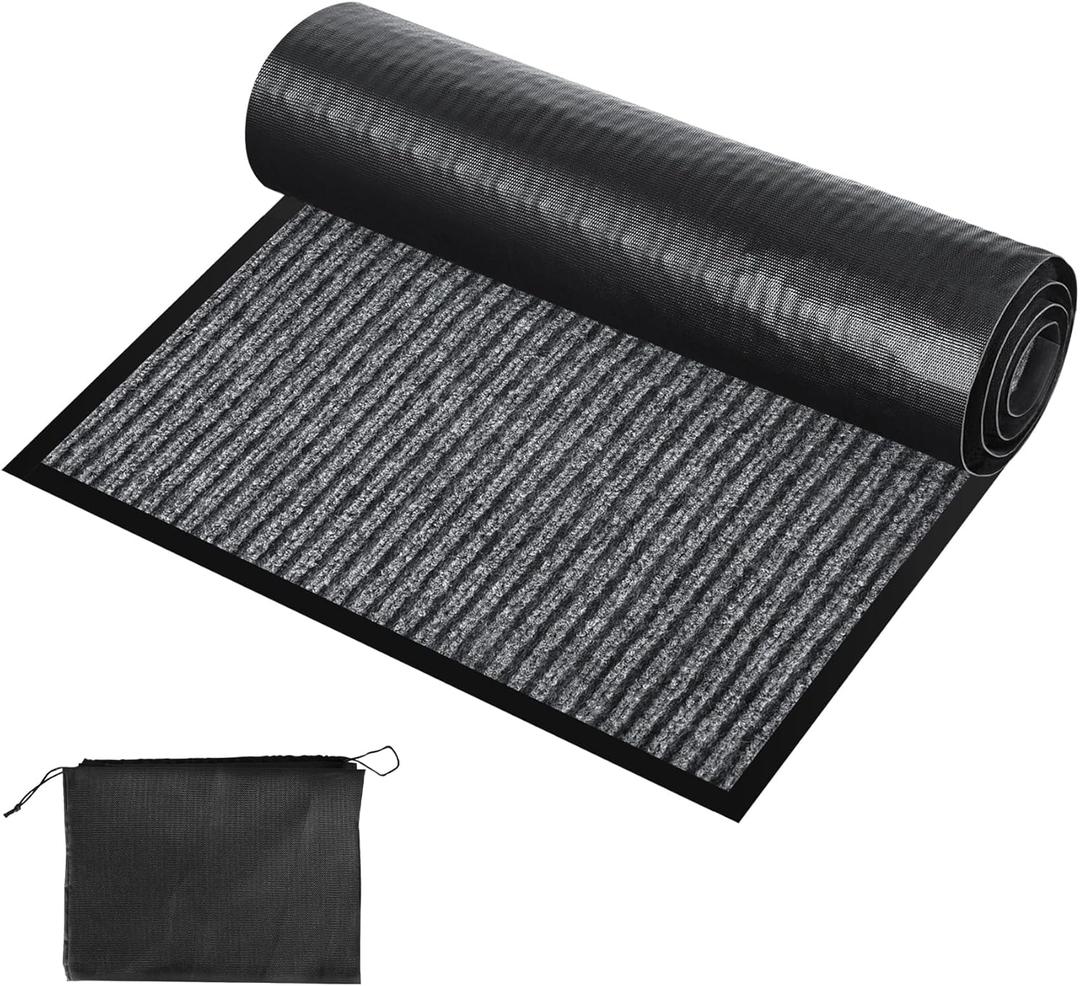 ToLanbbt 2' x 3' Front Door Mat Extra Large Commercial Industrial Rug Heavy Duty Outdoor Indoor Entryway Doormat Low Profile Welcome Entry Door Mat Non Slip Backing for Entrance Home Office, Gray (W2' L3' ( 0.6m 0.9m ))