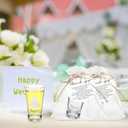 Reallnaive 30 Sets Bridal Shower Favors for Guests Cheer to the Bride to Be Acrylic Clear Shot Glasses with Thank You Tags and Organza Bag Wedding Party Favors Souvenir Gift for Bachelorette Bridal