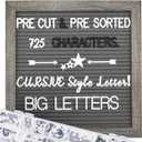 Grey Felt Letter Board - 10x10 Inch, Pre Cut 725 Letters, First Day of School, Classroom Decor, Baby Announcements