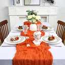 8 Pack Orange Cheesecloth Table Runner 10Ft Gauze Cheese Cloth Table Runner 120 Inch Boho Sheer Rustic Fabric for Party Decor Baby Shower Wedding Holiday Decorations
