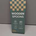 2Pcs Wooden Spoons for Cooking, Natural Premium Teak Wood Corner Spoon & Slotted Spoon, Good Grip Large Cooking Spoons Spatula, Heat Resistant Wooden Kitchen Cooking Utensils Set for Nonstick Cookware