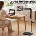 FoldWise Foldable iPad & Tablet Floor Stand - Sturdy 11lb Metal Weighted Base, 360 Rotation, Height & Angle Adjustable Kindle Holder for Bed & Couch - Fits iPad Pro/Air/Mini, Kindle, Switch, Phone