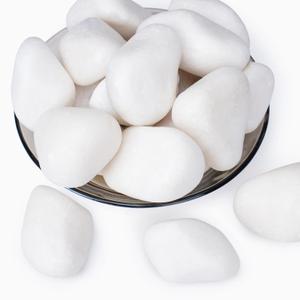 Pulovin 40 lbs White Rocks for Landscaping, 2-3 Inch Large White Rocks for Plants, Decorative Polished Stones for Garden, Walkways, Yard, Plants Pots, Vases, Crafts