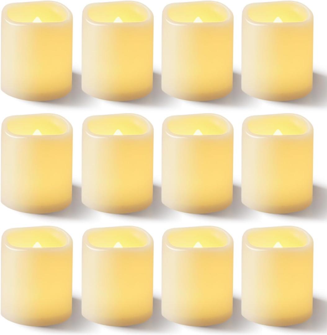 Homemory 100Pack Flickering Flameless Votive Candles, 200+Hour Electric Fake Candles, Battery Operated LED Tealight for Wedding, Outdoor, Table, Festival (Warm White, Battery Included)
