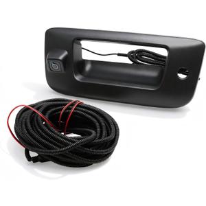Rear View Backup Camera w/Tailgate Handle Compatible with 2007-2013 Silverado/Sierra 1500 2500HD 3500HD w/Keyhole, Backup Camera Kit, 170 Wide-Angle Lens, Black Outer Shell