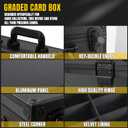 Toploader Storage Box for 3x4 35pt Rigid Cards, Top Loader Cards Holds 600+ Top Loaders - Aluminum Alloy Trading Card Case, Sports Card Storage Box with Lock (Large Black)