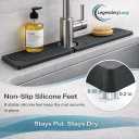 Diatomite Faucet Mat for Kitchen Sink, Fast Dry Stone Sink Splash Guard, Water Absorbing Faucet Tray (20 x 4) Fits Standard Faucets, Please Measure Sink & Faucet Before Purchase