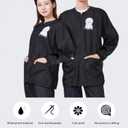 Waterproof Pet Grooming Smock with Zipper Long Sleeves Pet Grooming Work Clothes with Two Pockets Dog Cosmetologist