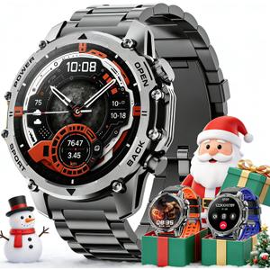 Hwagol Smart Watches for Men (Call/Notification),Two Style Kits,Military Smart Watch with Heart Rate/Sleep Monitor/Pedometer for Android and iOS,1.52''HD DIY Screen Fitness Tracker