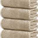 Tens Towels Pack of 4 Extra Large Bath Towels 30 x 60 Inches, 100% Cotton, Larger & Lighter Weight, Quicker to Dry, Super Soft and Absorbent, Perfect for Bathroom, Beige