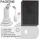 Ring Camera Solar Panel. Compatible with Ring Spotlight Cam Plus/ProStick Up Cam/Pro,&Other USB-C/DC3.5 Plug Camera Battery6V4W Fast Charger2PCS