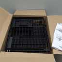 GSlife Large Dish Drying Rack 2 Tier, Expandable Kitchen Dish Drainer for Pots and Pans, 360 Swivel Spout, Rust-Resistant Metal Dish Rack with Utensil & Cup Holder, 16.9" W x 14.4"-22.4" L, Black