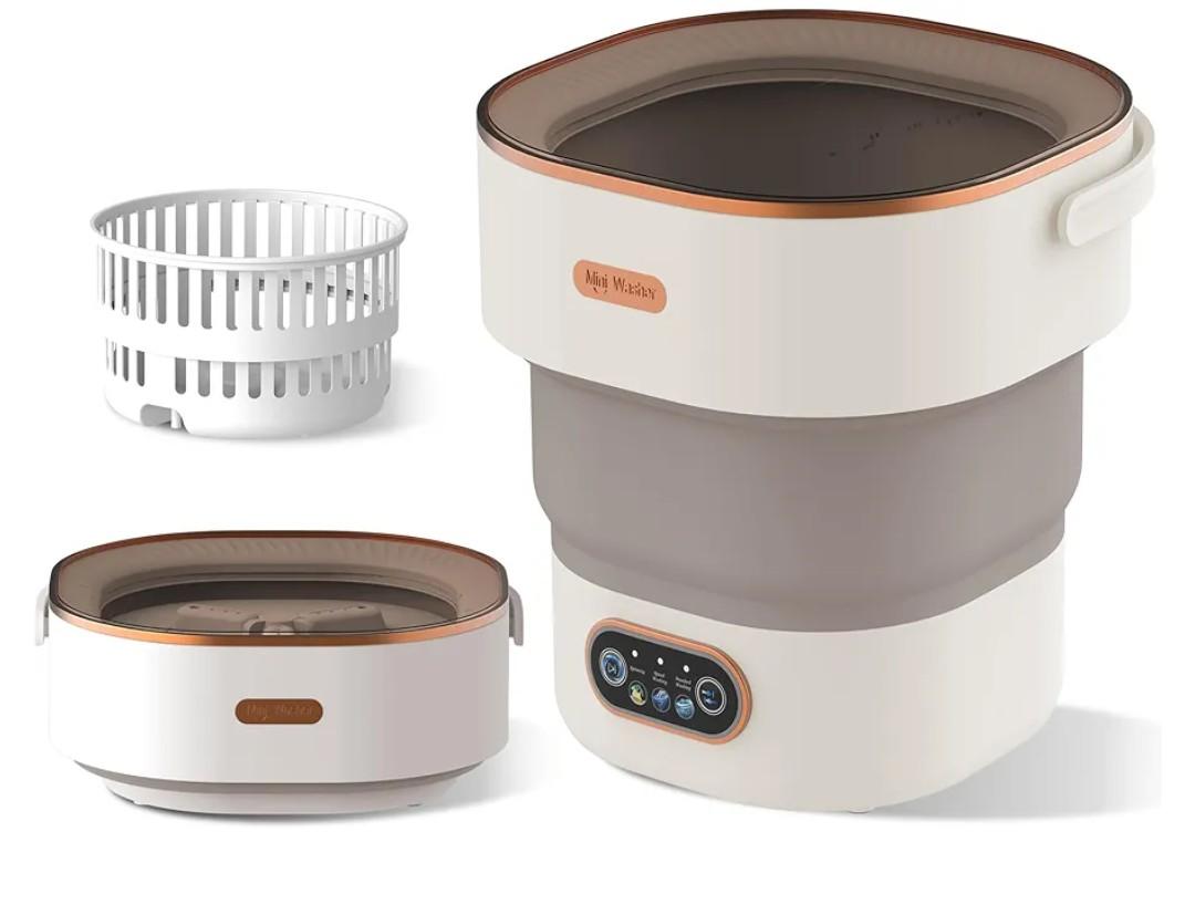 Portable Washing Machine Mini Washer with Spin Basket, 16L Large Capacity Foldable Laundry Machine for Underwear, Socks, Small Clothes, Perfect for Travel, Apartment, RV, Camping, Hotel