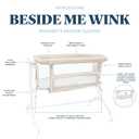 Baby Delight Beside Me Wink Bassinet | Bedside Sleeper | 7-Position Height Adjustment | Organic Oat, 33.5"L x 19"W x 31"H